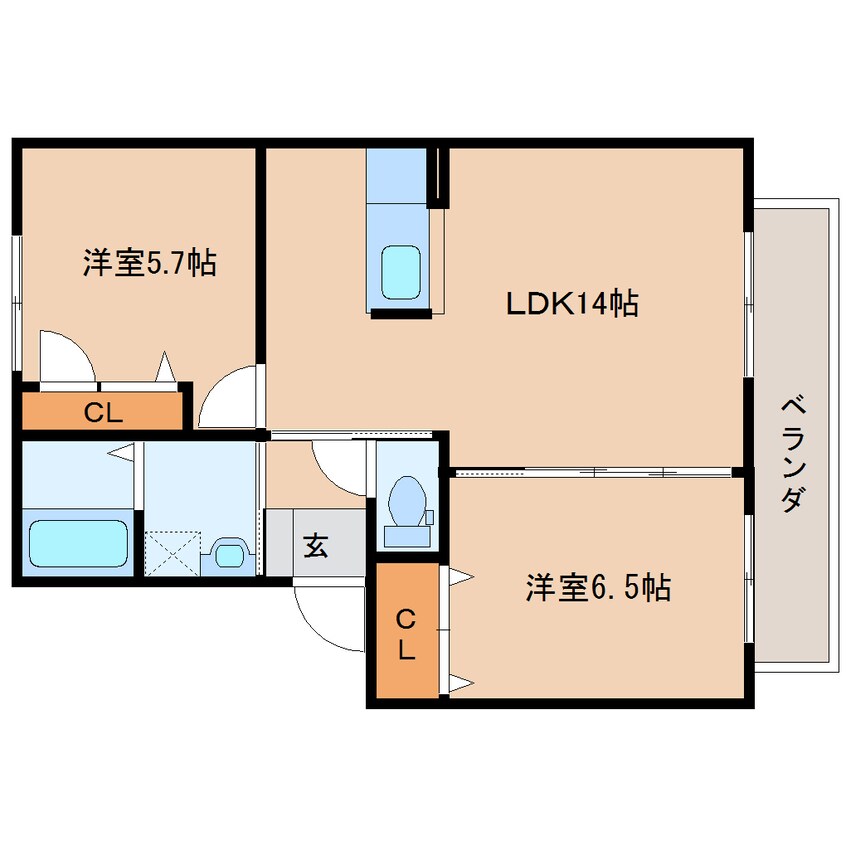 間取図 大和路線・関西本線/法隆寺駅 徒歩23分 2階 築16年