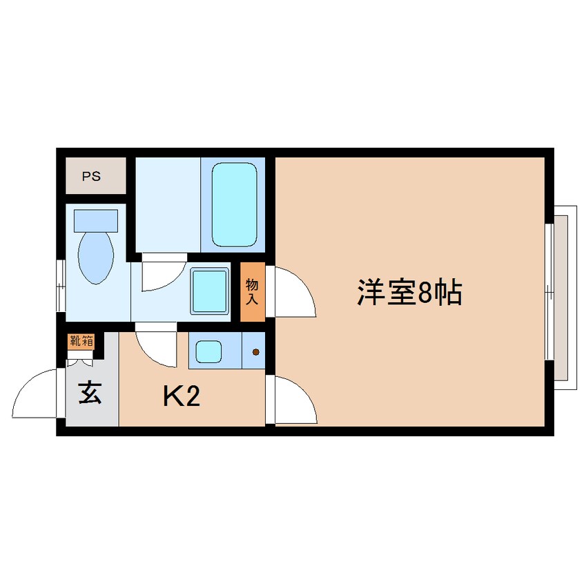 間取図 近鉄生駒線/竜田川駅 徒歩10分 2階 築35年