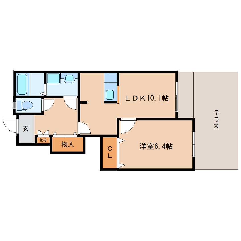 間取図 近鉄生駒線/東山駅 徒歩11分 1階 築15年