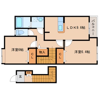 間取図 近鉄生駒線/東山駅 徒歩11分 2階 築14年
