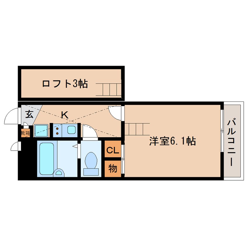 間取図 大和路線・関西本線/王寺駅 徒歩8分 3階 築19年