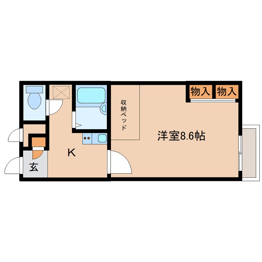 間取図 大和路線・関西本線/法隆寺駅 徒歩3分 1階 築23年