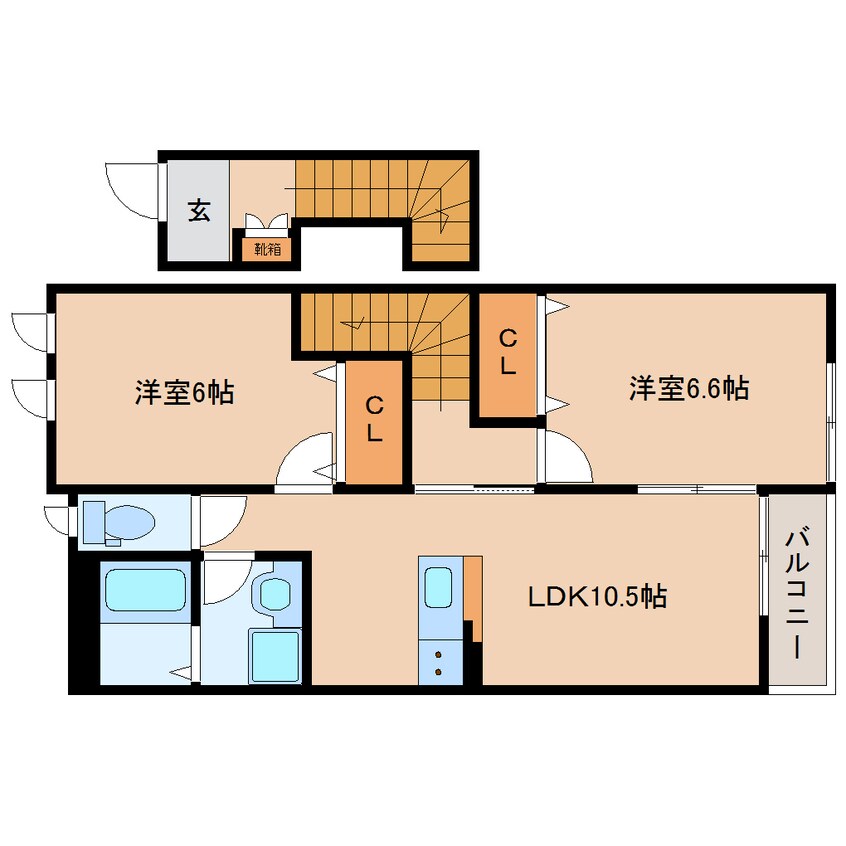 間取図 大和路線・関西本線/王寺駅 バス15分服部記念病院下車:停歩5分 2階 築12年