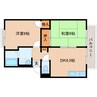 大和路線・関西本線/法隆寺駅 徒歩20分 2階 築35年 2DKの間取り