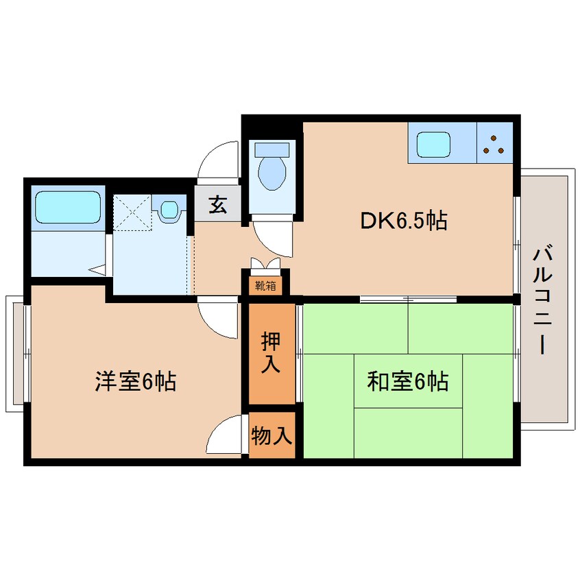 間取図 大和路線・関西本線/法隆寺駅 徒歩20分 2階 築34年