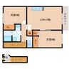 和歌山線/志都美駅 徒歩5分 2階 築26年 2LDKの間取り