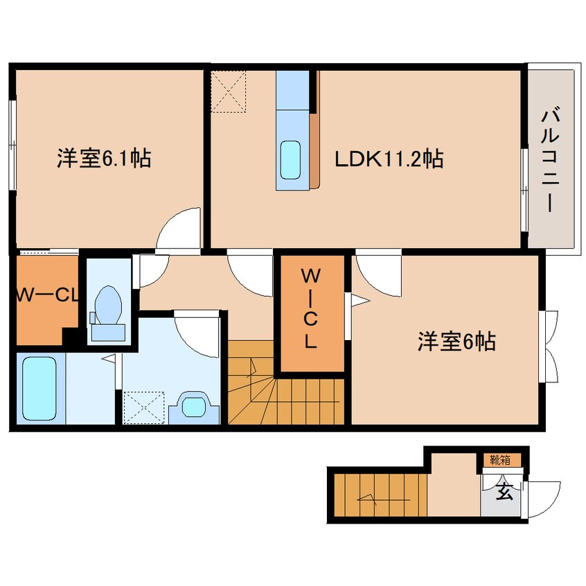 間取図 和歌山線/畠田駅 徒歩12分 2階 築11年