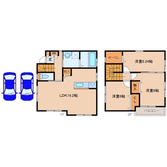 間取図 和歌山線/畠田駅 徒歩2分 1-2階 築10年