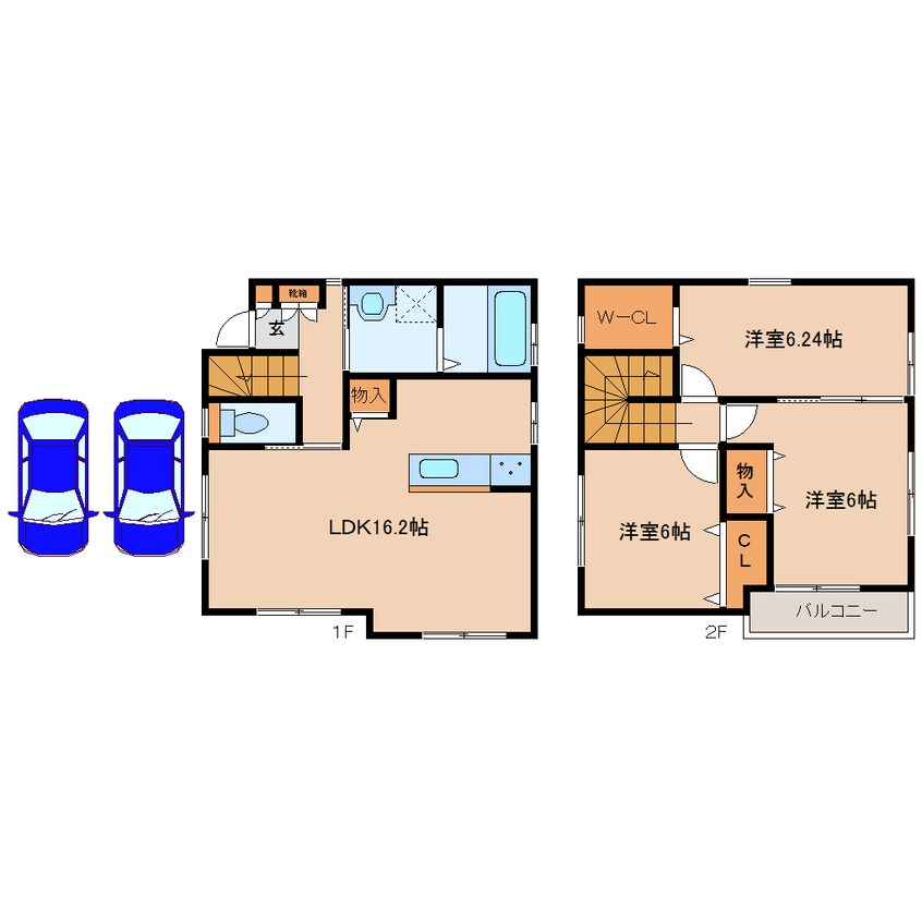 間取図 和歌山線/畠田駅 徒歩2分 1-2階 築10年