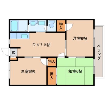 間取図 和歌山線/畠田駅 徒歩12分 2階 築30年