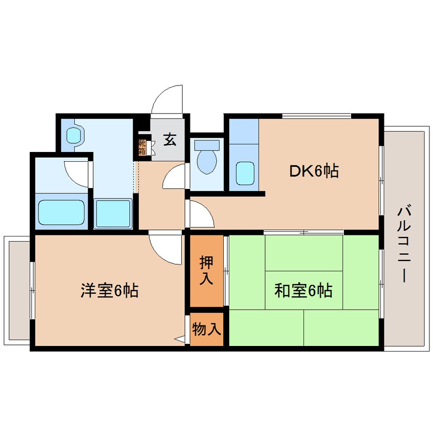 間取図 大和路線・関西本線/三郷駅 徒歩2分 4階 築36年