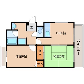 間取図 大和路線・関西本線/三郷駅 徒歩2分 3階 築36年