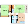 大和路線・関西本線/王寺駅 徒歩10分 2階 築39年 2DKの間取り