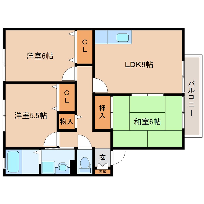 間取図 大和路線・関西本線/法隆寺駅 徒歩26分 2階 築25年