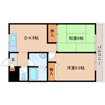 間取図 大和路線・関西本線/王寺駅 バス13分下牧南口下車:停歩1分 2階 築34年