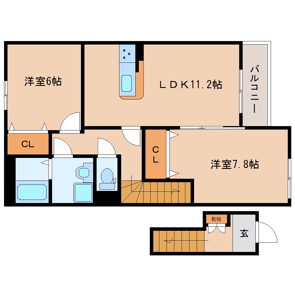 間取り図 近鉄田原本線/箸尾駅 徒歩16分 2階 築9年