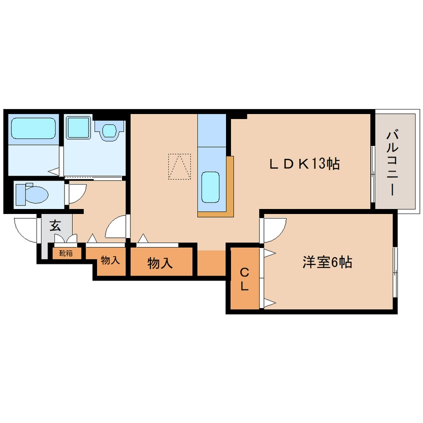 間取図 近鉄田原本線/池部駅 徒歩6分 1階 築9年