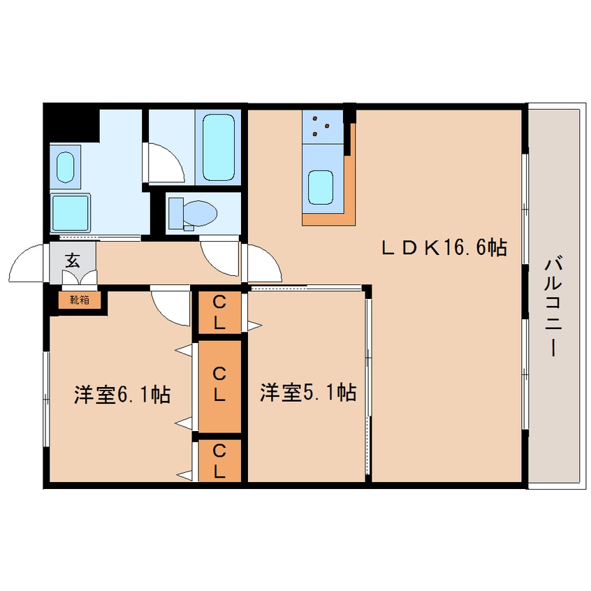 間取図 大和路線・関西本線/王寺駅 徒歩6分 1階 築8年