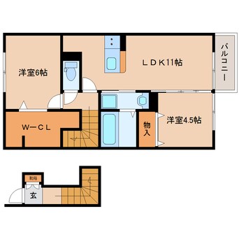 間取図 大和路線・関西本線/王寺駅 バス13分上牧文化センター下車:停歩5分 2階 築6年