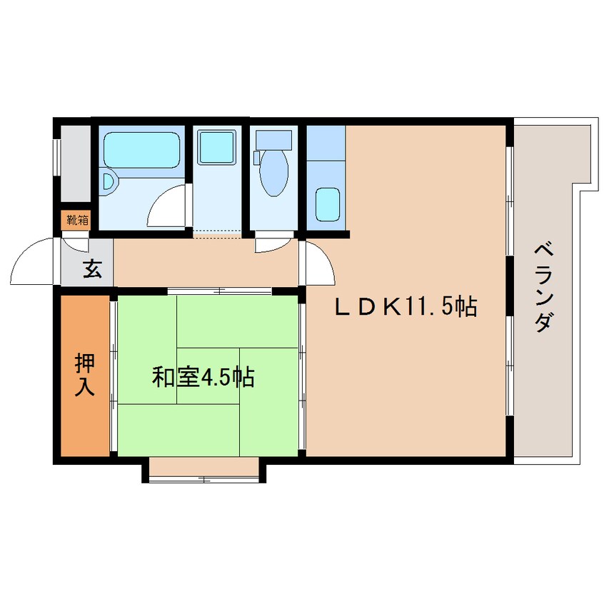 間取図 大和路線・関西本線/王寺駅 徒歩3分 3階 築36年