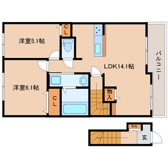 間取図 和歌山線/志都美駅 徒歩14分 2階 築1年