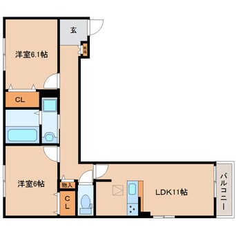 間取図 大和路線・関西本線/王寺駅 徒歩19分 1階 築1年