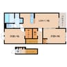 和歌山線/志都美駅 徒歩15分 2階 築浅 2LDKの間取り