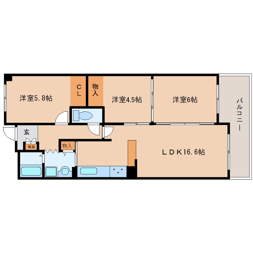 間取図 大和路線・関西本線/王寺駅 バス13分上牧町役場下車:停歩8分 2階 築33年