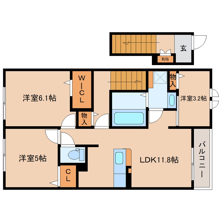 間取図 大和路線・関西本線/三郷駅 徒歩14分 2階 1年未満
