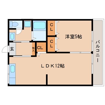 間取図 近鉄難波線・奈良線/学園前駅 徒歩16分 1階 築30年