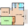近鉄難波線・奈良線/学園前駅 バス:12分:停歩1分 2階 築28年 2LDKの間取り