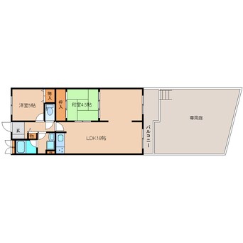 間取図 近鉄難波線・奈良線/学園前駅 徒歩10分 1階 築34年