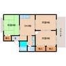 近鉄難波線・奈良線/富雄駅 徒歩6分 2階 築30年 3DKの間取り