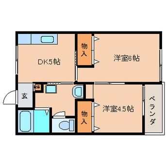 間取図 近鉄難波線・奈良線/学園前駅 徒歩5分 3階 築53年