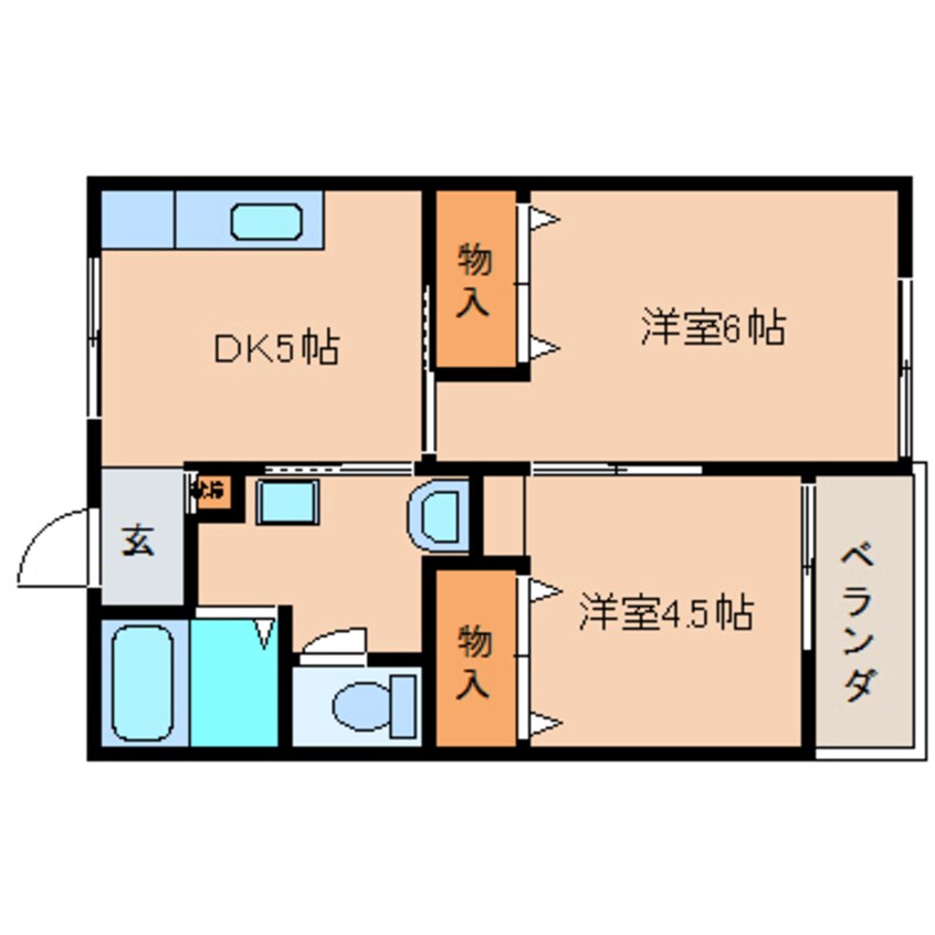 間取図 近鉄難波線・奈良線/学園前駅 徒歩5分 3階 築53年