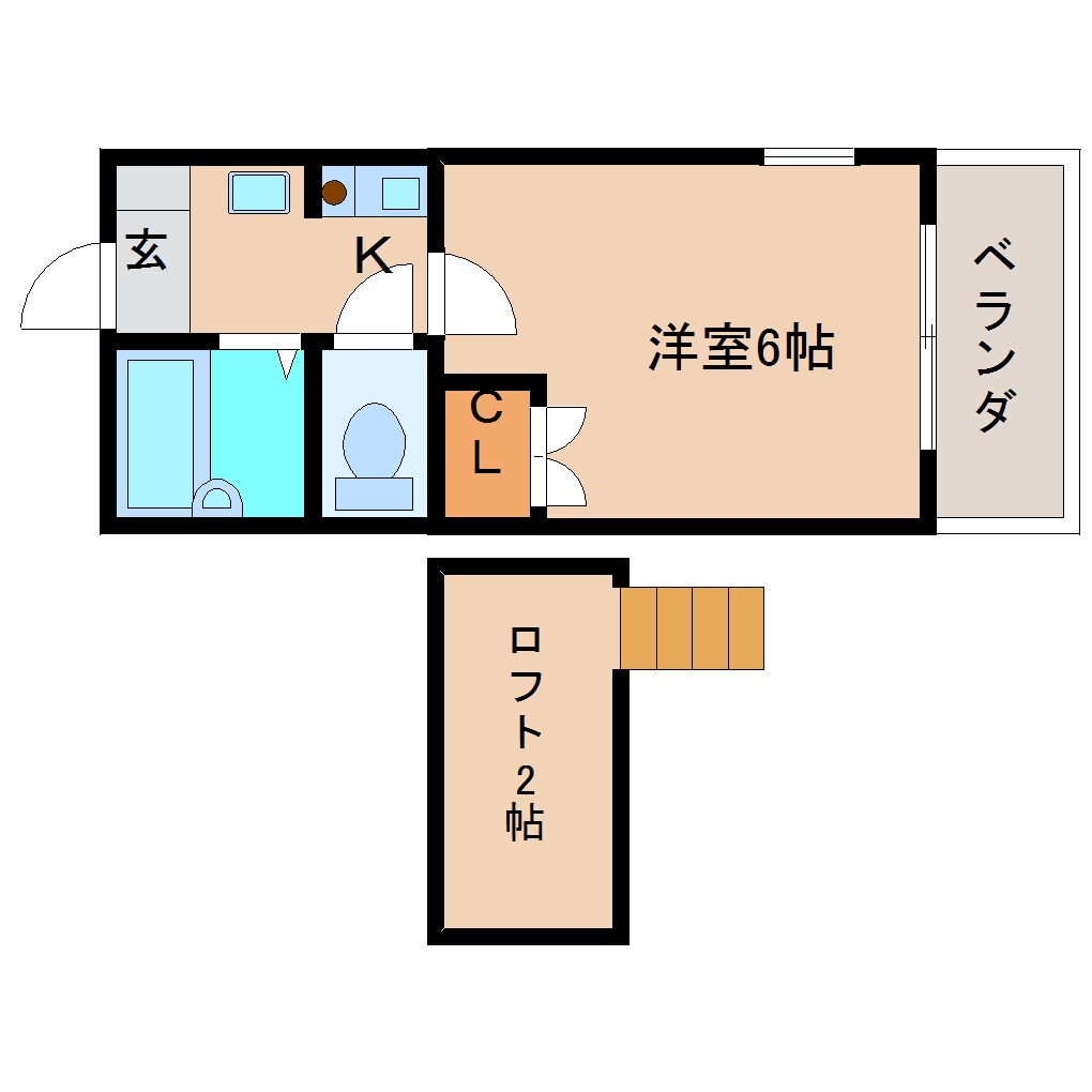 間取り図 近鉄難波線・奈良線/学園前駅 徒歩8分 1階 築29年