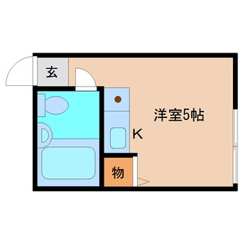 間取図 近鉄難波線・奈良線/学園前駅 徒歩13分 2階 築47年