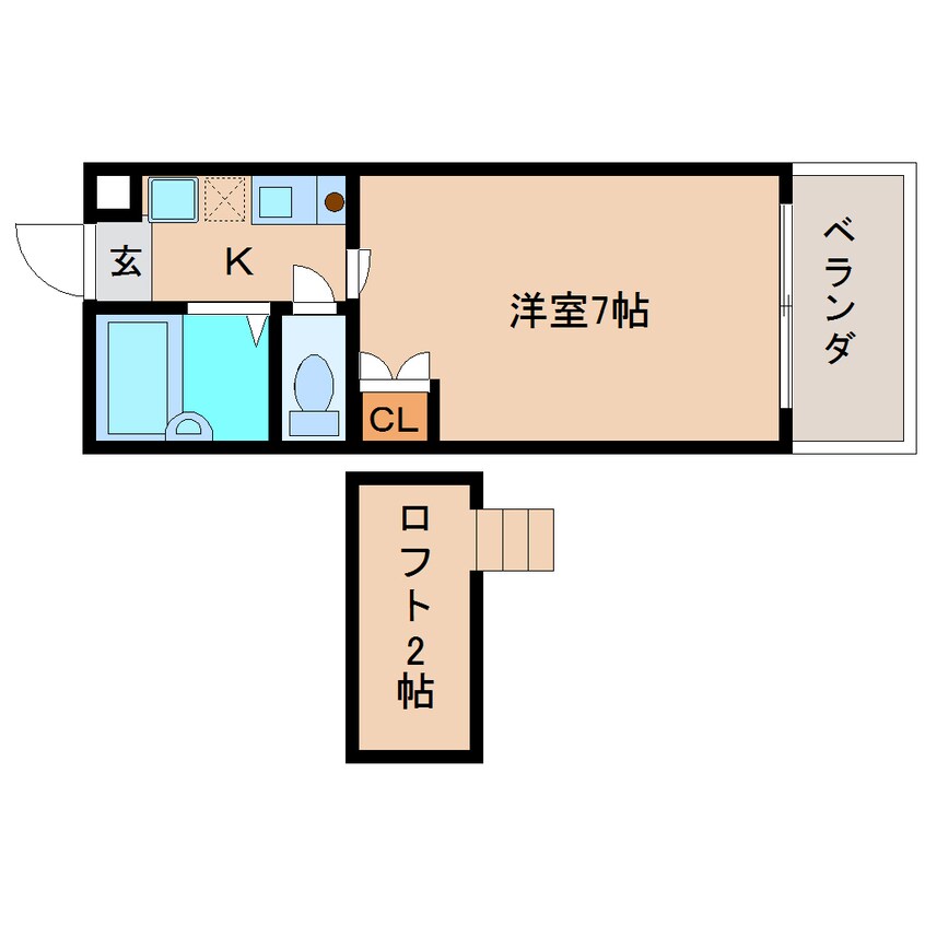 間取図 近鉄難波線・奈良線/学園前駅 徒歩10分 3階 築28年