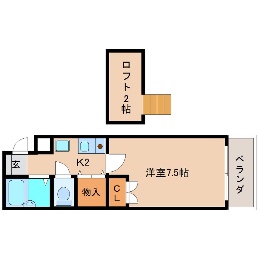 間取図 近鉄難波線・奈良線/学園前駅 徒歩10分 3階 築28年