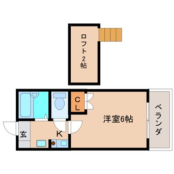 間取図 近鉄難波線・奈良線/学園前駅 徒歩8分 1階 築31年