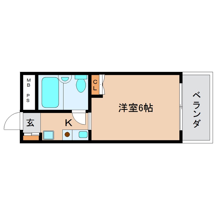 間取図 近鉄難波線・奈良線/富雄駅 徒歩1分 2階 築29年