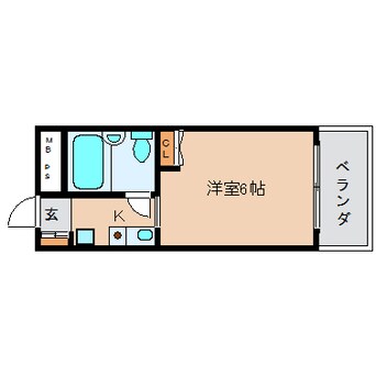 間取図 近鉄難波線・奈良線/富雄駅 徒歩1分 3階 築29年