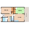 近鉄難波線・奈良線/富雄駅 徒歩1分 1階 築30年 2LDKの間取り