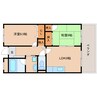 近鉄難波線・奈良線/富雄駅 徒歩1分 1階 築30年 2LDKの間取り