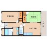 近鉄難波線・奈良線/富雄駅 徒歩1分 3階 築30年 2LDKの間取り