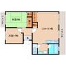 近鉄難波線・奈良線/学園前駅 徒歩10分 3階 築40年 2LDKの間取り