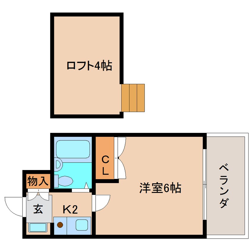 間取図 近鉄難波線・奈良線/学園前駅 徒歩10分 1階 築33年