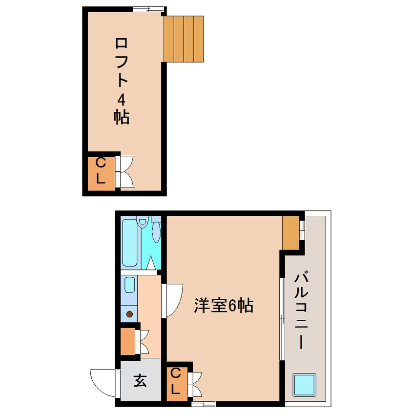 間取図 近鉄難波線・奈良線/学園前駅 徒歩10分 2階 築33年