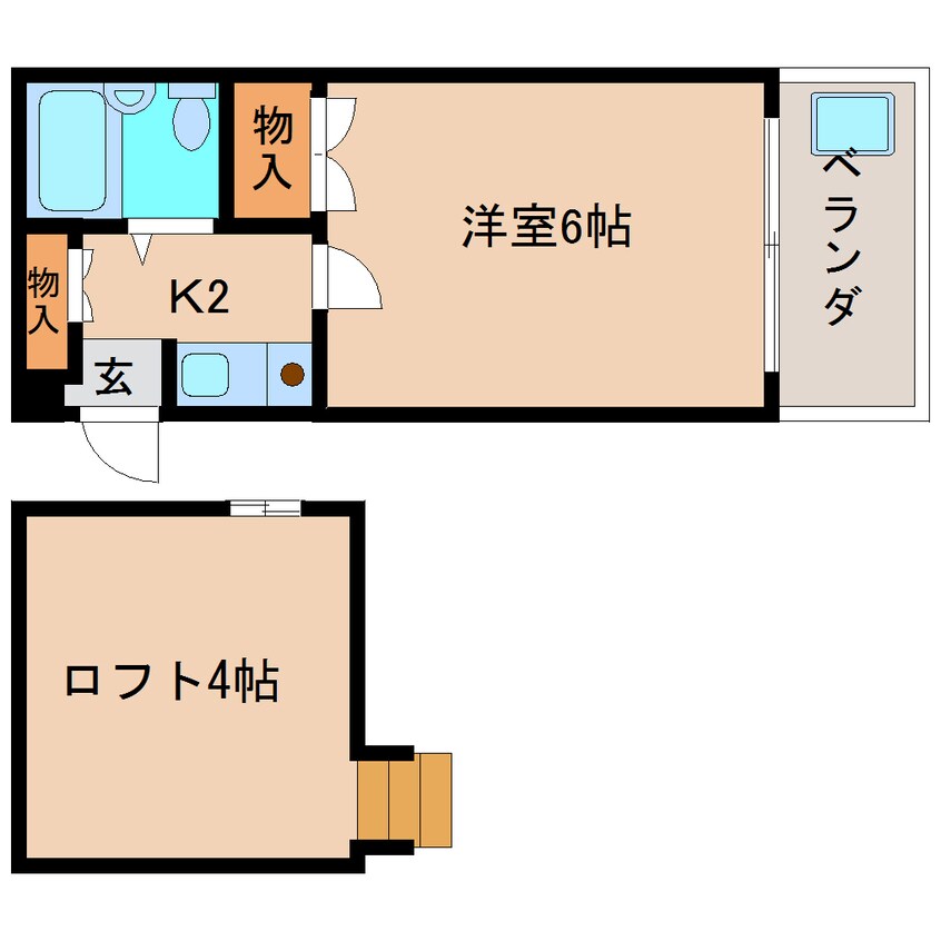 間取図 近鉄難波線・奈良線/学園前駅 徒歩10分 1階 築33年