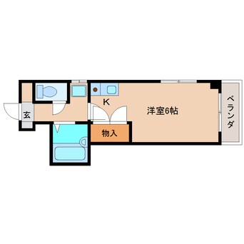 間取図 近鉄難波線・奈良線/学園前駅 徒歩6分 2階 築36年